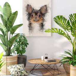 Chihuahua Portrait Canvas Art, Dog Wall Decor - thumbnail 3