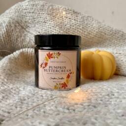 Pumpkin Buttercream Soy Candle, Autumn Candle Gift, Halloween - thumbnail 2
