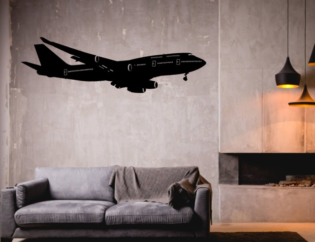 Boeing 747 Airplane Decal, Vinyl Sticker, Wall Decor, Large Aviation Decal - image 1