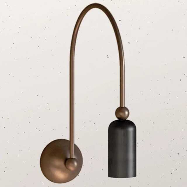 Handmade Brass Gooseneck Wall Sconce - Mid-Century Modern Bedside Light - image 1