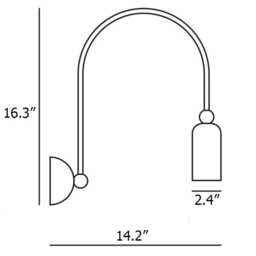 Handmade Brass Gooseneck Wall Sconce - Mid-Century Modern Bedside Light - thumbnail 4