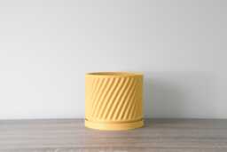 "Penelope Planter With Drainage & Saucer in Yellow, Unique 3D-Printed Plant Pot, Small To Large Sizes 4"" 5"" 6"" 7"" 8" - thumbnail 1