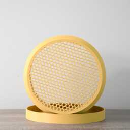 "Penelope Planter With Drainage & Saucer in Yellow, Unique 3D-Printed Plant Pot, Small To Large Sizes 4"" 5"" 6"" 7"" 8" - thumbnail 2