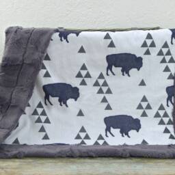 Personalized Minky Blanket - Buffalo Baby Bison Adult Yellowstone - thumbnail 2