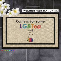 Pride Month Gift - Lgbtea Gifts For Gays Front Doormat Welcome Mat Lgbt Community Gifts Gay Happy - thumbnail 1