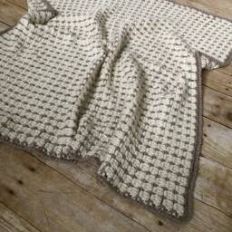 Neutral Baby Blanket - Crochet Shower Gift Brown Gender - thumbnail 2