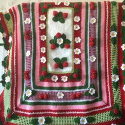 Crochet Strawberry Blanket....3 D Free Form Blanket - thumbnail 3