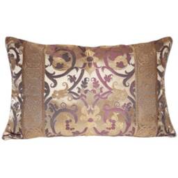 Throw Pillow Cushion Cover Silk Lampas Rubelli Fabric Ivory & Purple Vignola Pattern - Handmade in Italy