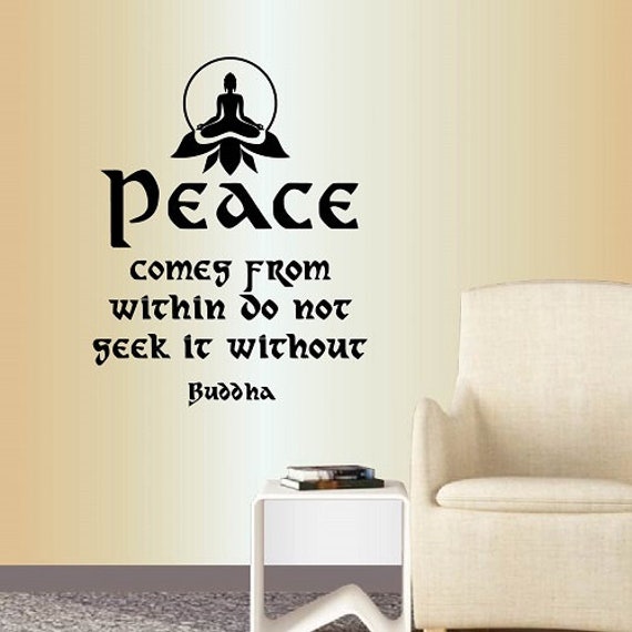 In-Style Decals Wall Vinyl Decal Home Decor Sticker Peace Comes From Within Do Not Seek It Without Buddha Quote Yoga Removable Design 262 - image 1