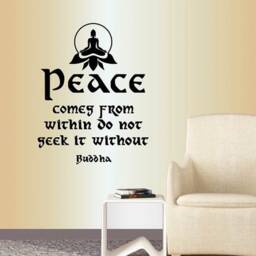 In-Style Decals Wall Vinyl Decal Home Decor Sticker Peace Comes From Within Do Not Seek It Without Buddha Quote Yoga Removable Design 262 - thumbnail 1