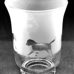 Labrador Retriever Frieze Clear Glass Vase - 14.5cm, Boxed - thumbnail 3