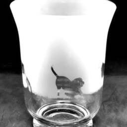Labrador Retriever Frieze Clear Glass Vase - 14.5cm, Boxed - thumbnail 2