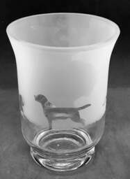 Labrador Retriever Frieze Clear Glass Vase - 14.5cm, Boxed - thumbnail 1