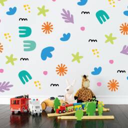 Bright Shapes Stickers - Kids Bedroom Stickers, Fun Wall Decor, Nursery Decals, Decor - thumbnail 2
