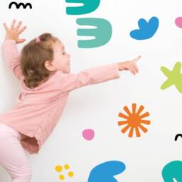 Bright Shapes Stickers - Kids Bedroom Stickers, Fun Wall Decor, Nursery Decals, Decor - thumbnail 3
