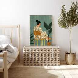 Abstract People Art - Mid Century Art, Modern Wall Minimalist Print, Living Room Female Figure - thumbnail 2