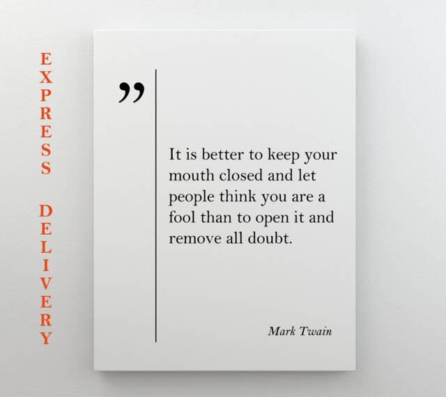 Mark Twain Quote Canvas Print Funny Friend Gift Journalist Wall Art Inspiring Business Quotes Poster New Job - image 1