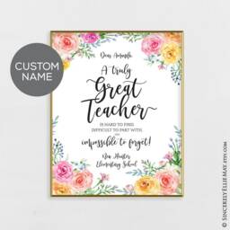 Teacher Appreciation Quotes - Custom Names Wall Art You Print, Perfect As Thank You To A Truly Great Is Hard To Find 40231 - thumbnail 1
