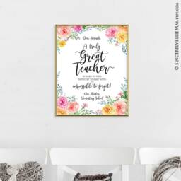 Teacher Appreciation Quotes - Custom Names Wall Art You Print, Perfect As Thank You To A Truly Great Is Hard To Find 40231 - thumbnail 2