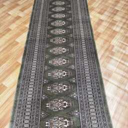 2.6x20 Pistachio Green Bokhara Rug - Runner Hallway Luxury Long Fine Quality Afghan - thumbnail 3