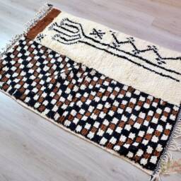 Brown Rug, Colorful Moroccan Handmade Berber Living Room Azilal Beni Ouarain Carpet, Teppich, Personalized Rug - thumbnail 2