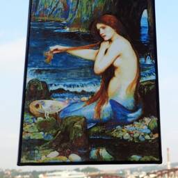 Mermaid Stained Glass Art - John William Waterhouse Canvas Print - thumbnail 2