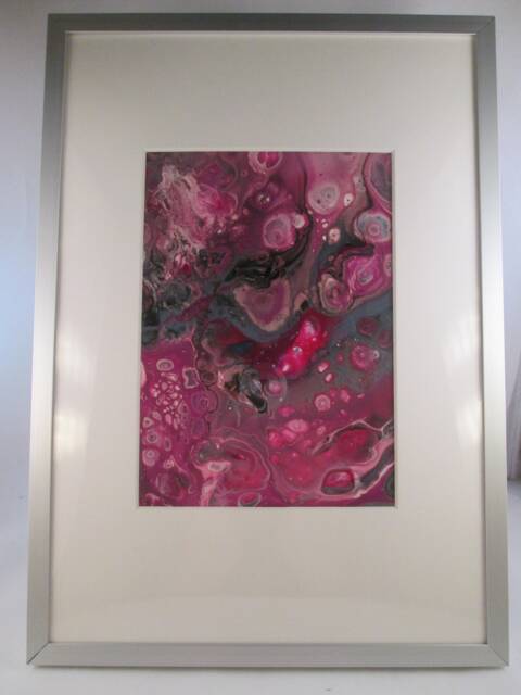 Paint Pouring, Pour Art, Neutral Decor, Poured Paint, Fluid Cell Painting, Wall Canvas, Framed Abstract - image 1