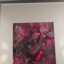 Paint Pouring, Pour Art, Neutral Decor, Poured Paint, Fluid Cell Painting, Wall Canvas, Framed Abstract - thumbnail 3