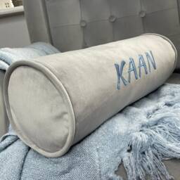 "Personalised Name Bolster Cushion, Embroidered 16""x 6" - thumbnail 4