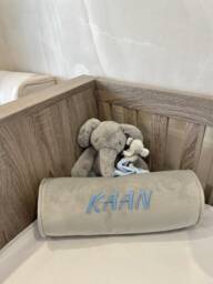 "Personalised Name Bolster Cushion, Embroidered 16""x 6" - thumbnail 1