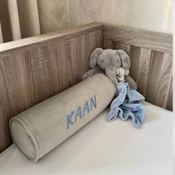 "Personalised Name Bolster Cushion, Embroidered 16""x 6" - thumbnail 2