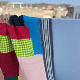 Cotton Kantha Quilt Reversible Patchwork Block Print Handmade Boho Throw Blanket - thumbnail 3