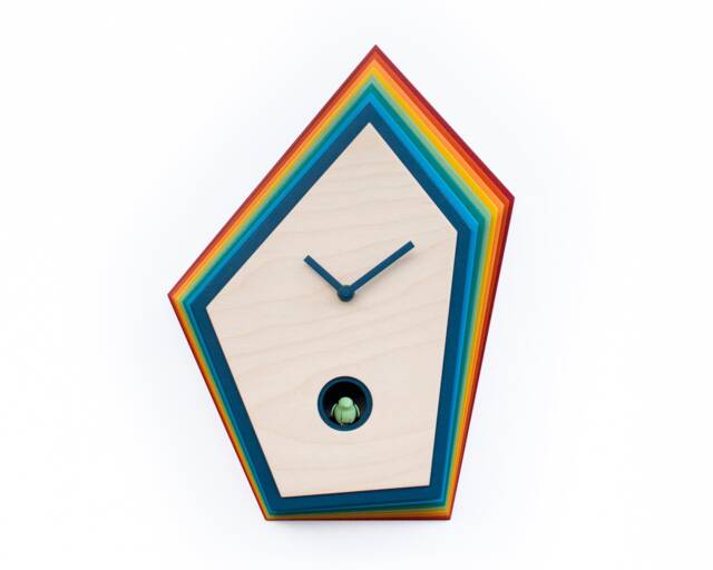 Kids Room Cuckoo Clock, Colorful Wooden Wall Decor, Playful Nursery Design - image 1