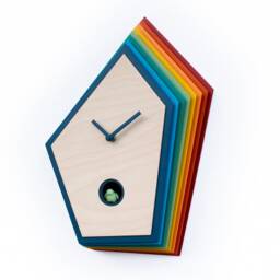 Kids Room Cuckoo Clock, Colorful Wooden Wall Decor, Playful Nursery Design - thumbnail 2