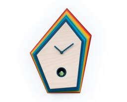 Kids Room Cuckoo Clock, Colorful Wooden Wall Decor, Playful Nursery Design - thumbnail 1