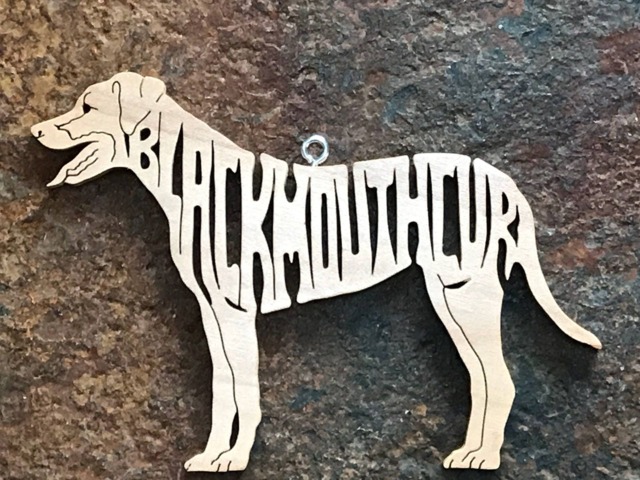 Black Mouth Cur Dog Ornament Herding Wooden Decoration Wood Cut Out