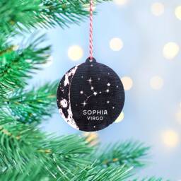 Personalised Metallic Metal Star Sign Christmas Tree Bauble - thumbnail 1