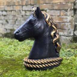 Massive Head Horse Statue Concrete Figurine Stone Mythical Decoration Handmade Ornament Horse Lover Gift Lawn Sculpture - thumbnail 1