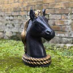 Massive Head Horse Statue Concrete Figurine Stone Mythical Decoration Handmade Ornament Horse Lover Gift Lawn Sculpture - thumbnail 2