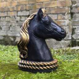 Massive Head Horse Statue Concrete Figurine Stone Mythical Decoration Handmade Ornament Horse Lover Gift Lawn Sculpture - thumbnail 4