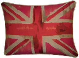 Union Jack Pink Design 3 Oblong Tapestry Cushion Pillow Cover - thumbnail 1