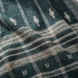 Charcoal Black Indian Wool Throw Blanket, Handwoven Sofa Coverlet & Bed Runner - Onyx - thumbnail 2