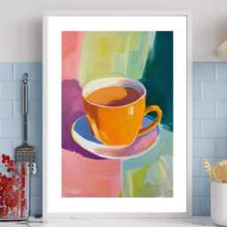 Colourful Mug - Wall Print Coffee Tea Cafe Kitchen Gift Idea Bespoke Poster A5 A4 A3 Framed Or Unframed - thumbnail 3