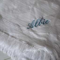 Personalised Baby Shawl, Wrap, Blanket, Custom Newborn Luxury Shower, Gender Reveal, New Gift, Presents For Arrival - thumbnail 3