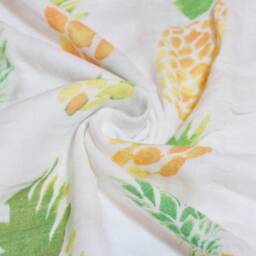 Organic Bamboo Pineapple Muslin Baby Swaddle Blanket - thumbnail 3