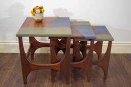 Sold Teak Midcentury Nest Of Tables/ Side Table/ Coffee Table By Stonehill Stateroom Range - thumbnail 1