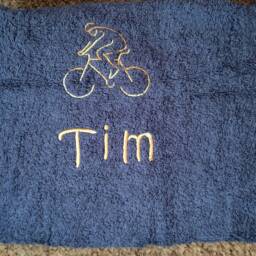 Personalized Cycling Towel Embroidered With Name 100% Available in Various Sizes & Colours - thumbnail 4