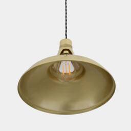 Geneva Vintage Industrial Brass Pendant Light 12'' - 31cm - thumbnail 3
