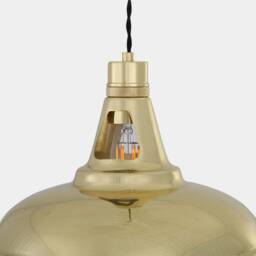Geneva Vintage Industrial Brass Pendant Light 12'' - 31cm - thumbnail 2
