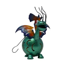 Metal Dragon Tea Light Holder Garden Ornament Standing Candle Lantern Animal Hanging - thumbnail 2